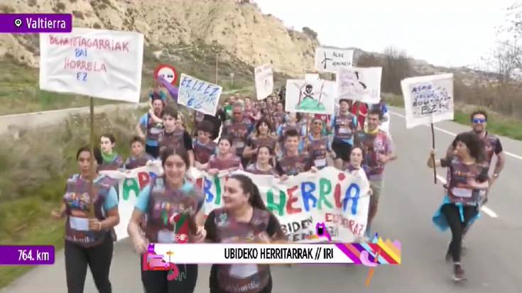 Ubideko herritarrak izan dira eskualdean Korrikaren lekukoa hartzean lehenak, atzo Erribera aldean