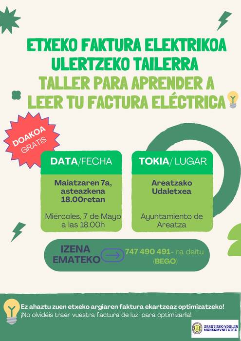 Faktura elektrikoaren tailerra