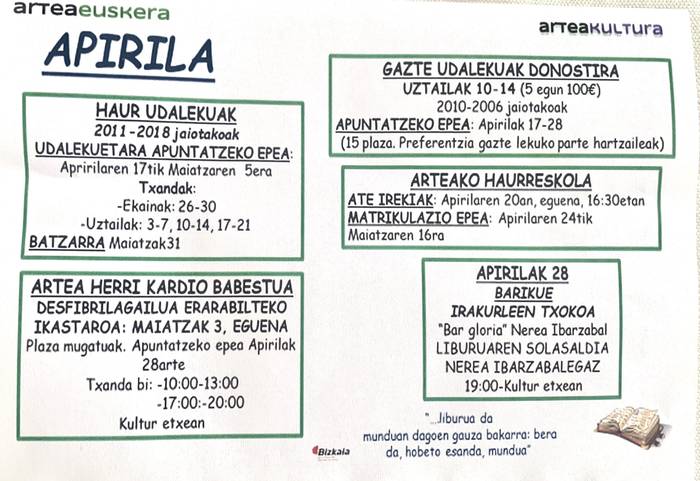 Ikastaroa Artean